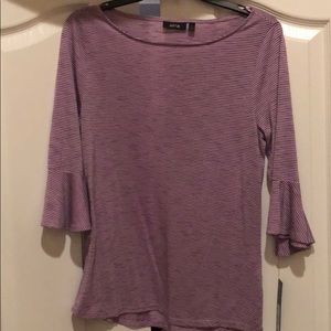 Pink with black pin stripes 3/4 sleeve top